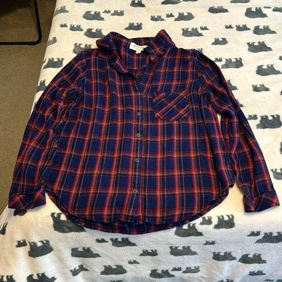 Cloth & Stone Anthropologie plaid button down long sleeve - Picture 1 of 6